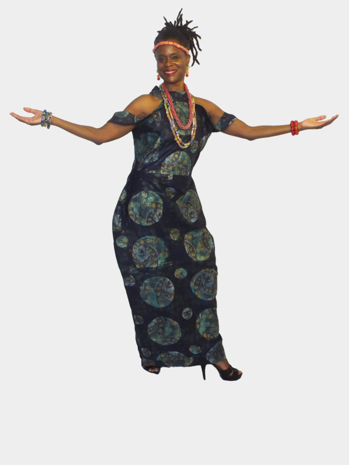 Black Onyx-Agate Spiral Design Dress