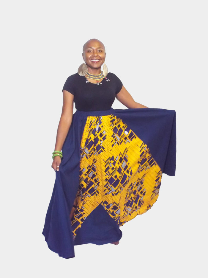 Mixed Print Denim Skirt - Image 2