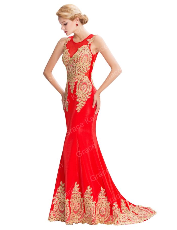Grace Karin Red Evening Dress- Size 14.