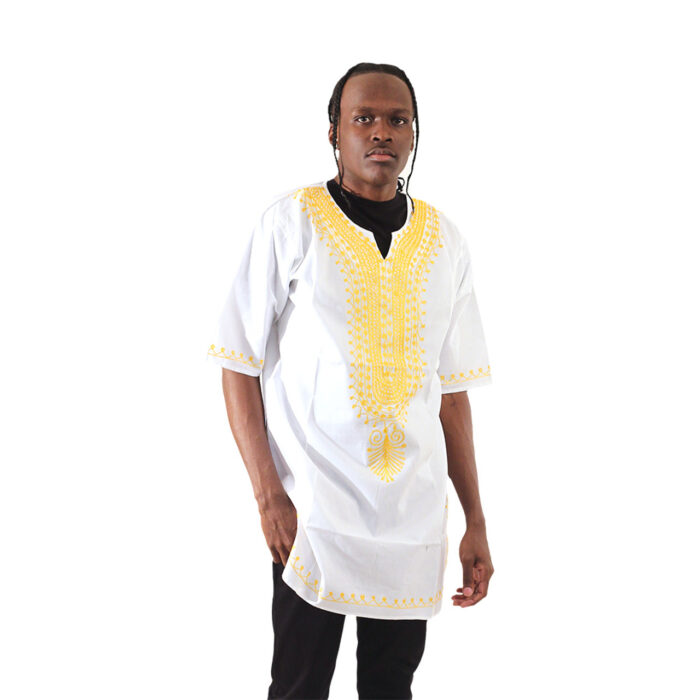 Gold Embroidered Dashiki: Black or White - Image 5