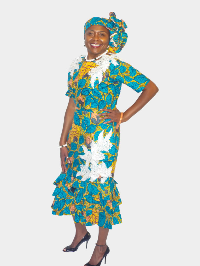 Turquoise Floral Dress