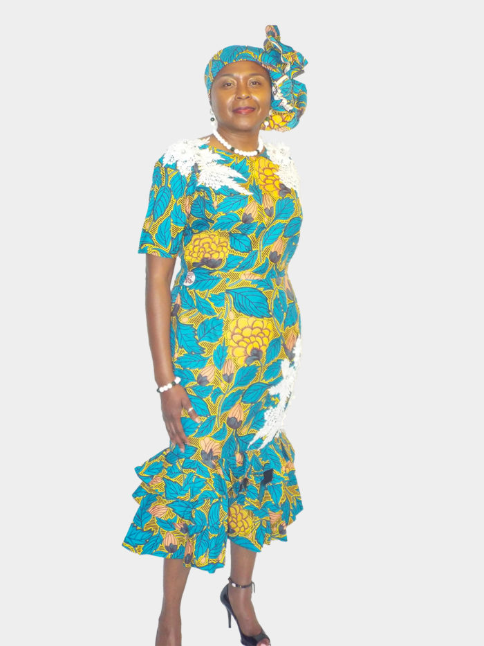 Turquoise Floral Dress - Image 2
