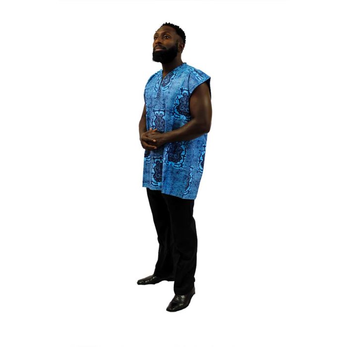 Men's Adinkra Sleeveless Dashiki Top - Image 2