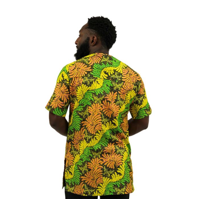 Unisex Foliage Design Dashiki Top - Image 3