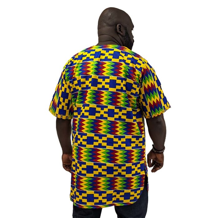 Embroidered Kente Patterned Long Dashiki - Image 13