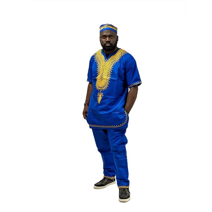 Blue 3-pc African Outfit