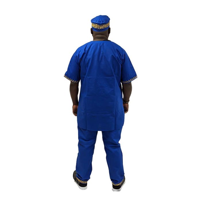 Blue 3-pc African Outfit - Image 4