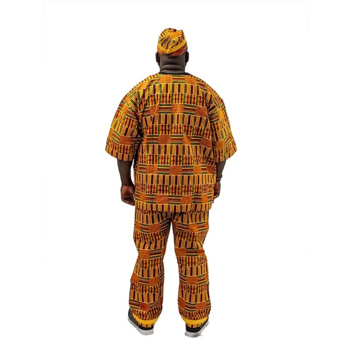 Men's Embroidered Kente Print Set - Image 3