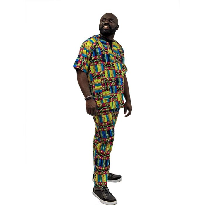 Men's 2 Pc. Kente Print Set - Image 3