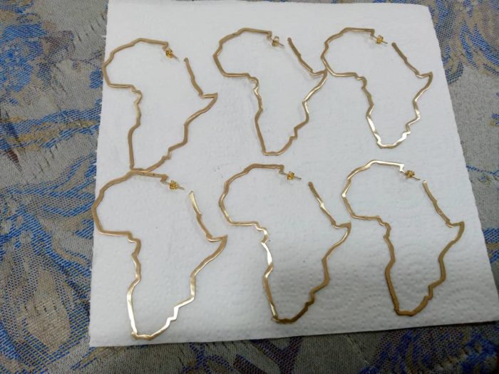 Map of Africa Gye Nyame Earrings - Image 2