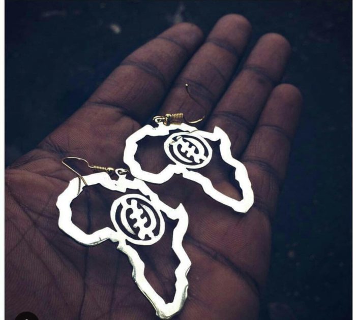 Map of Africa Gye Nyame Earrings - Image 4