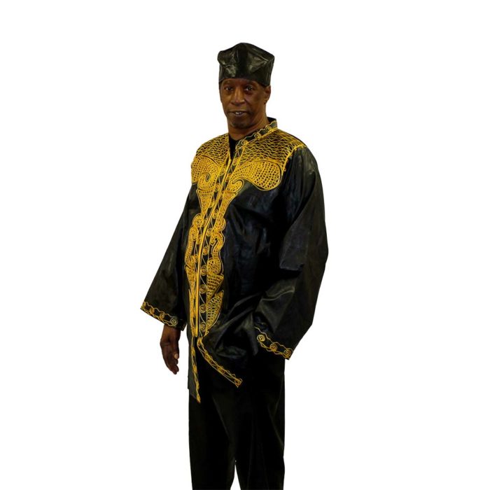 Black And Gold Guinea Brocade Set - Image 4