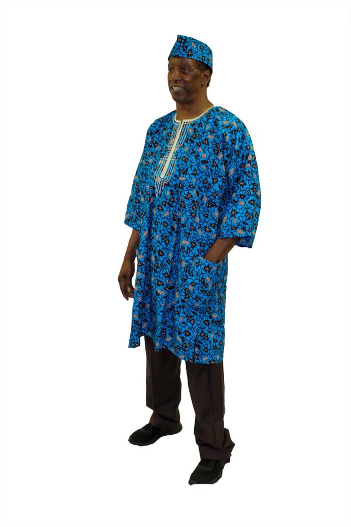 Men's 3-Piece Dashiki Set-Blue