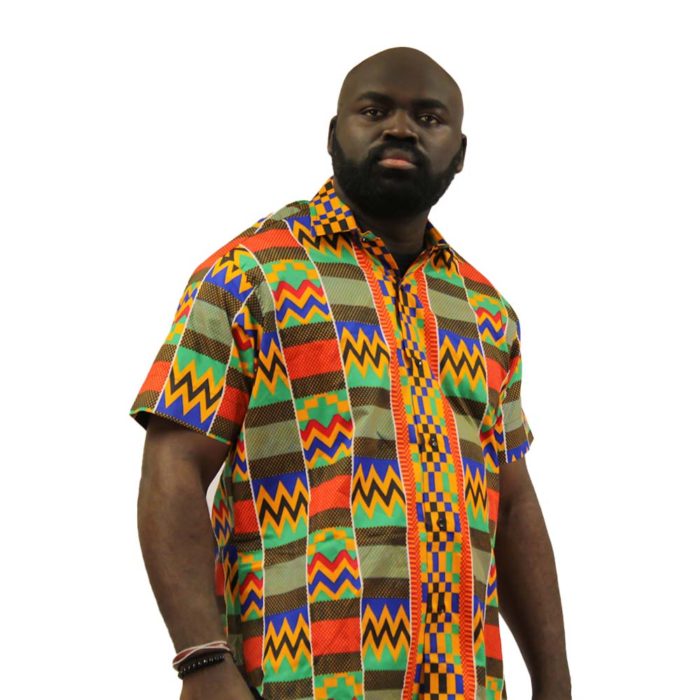 Men's Kente Print Dress Shirt - Image 2