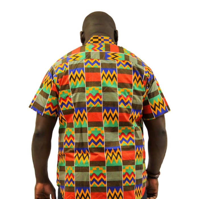 Men's Kente Print Dress Shirt - Image 5