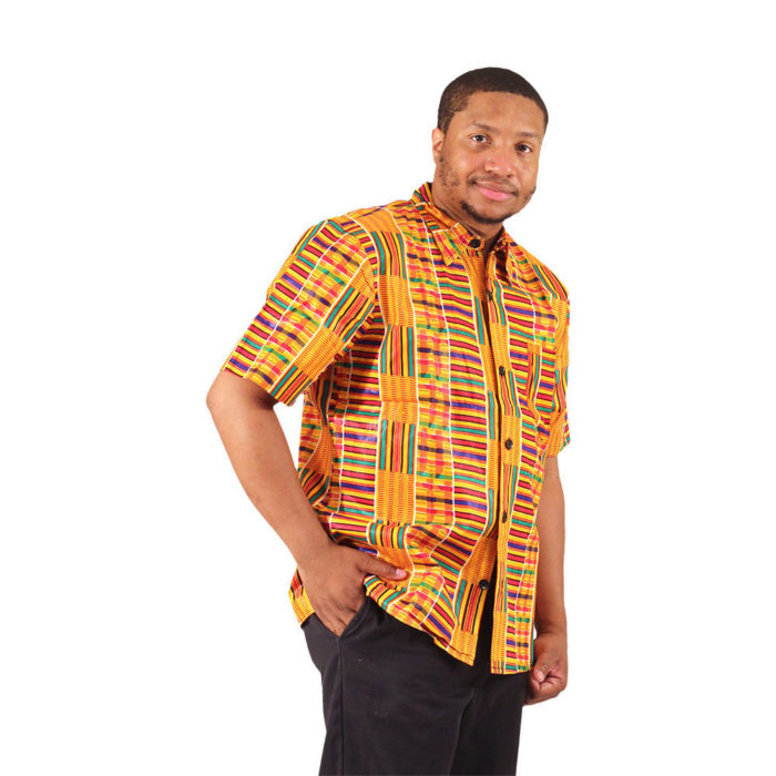 Kente Short Sleeve Dress Shirt