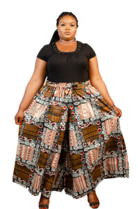 African print pants for business casual setting