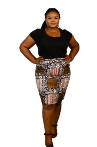 African print skirt for business casual settings