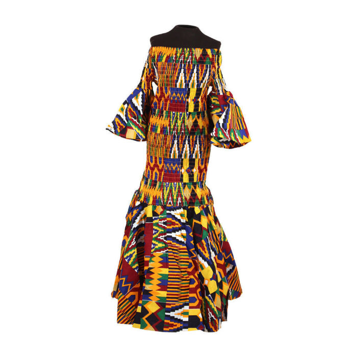 Kente Print Long Gown - Image 3