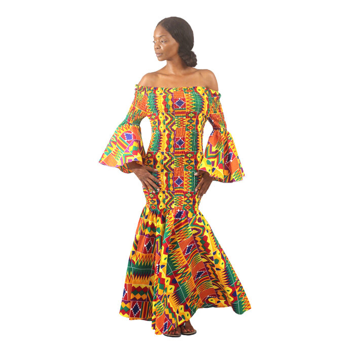 Kente Print Long Gown