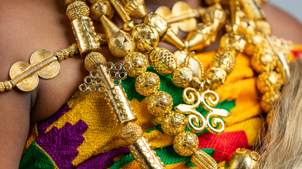 African fabric being worn by a royal person
