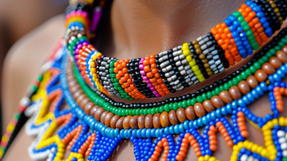 african bridal bead worn by young woman
