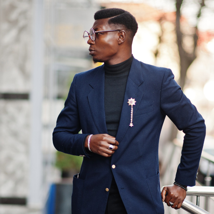 African Fashion brands. Male in African fashion attire