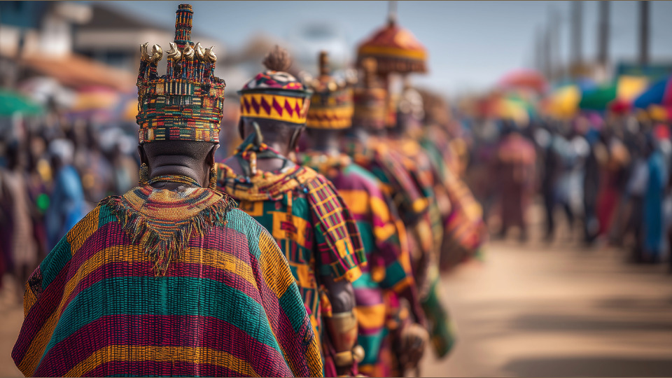 Members in traditional garb of Ghanaian origin