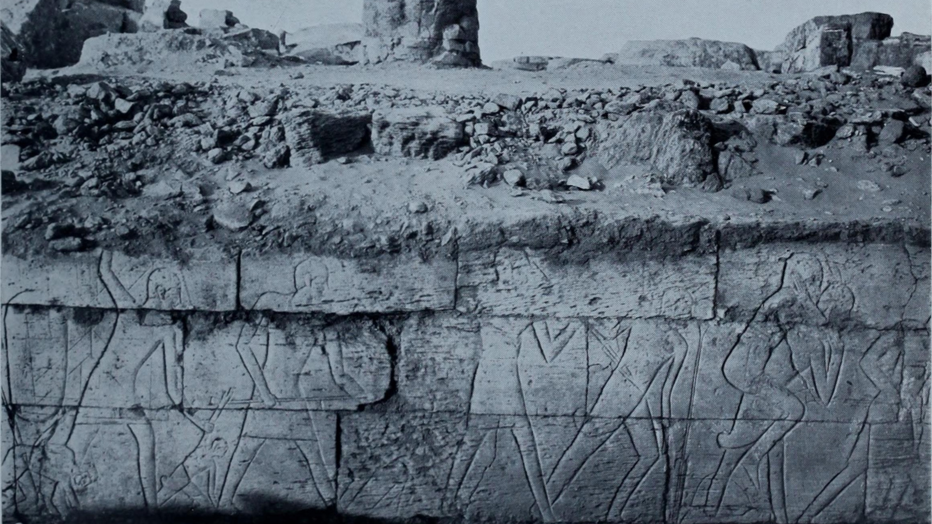 Relief of a battle scene on temple Meroe 250 (also known as "Sun Temple"), 1st century AD
