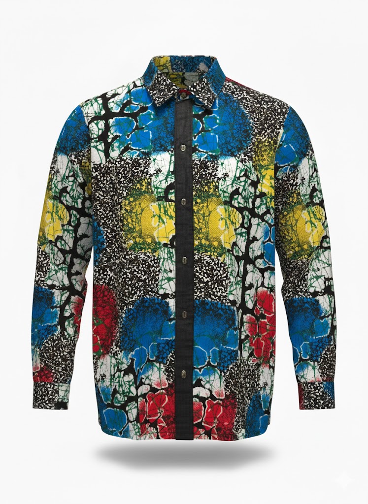 Men's Short or Long Sleeve Button-Up Casual African Shirts By Nia Nexus - Image 10