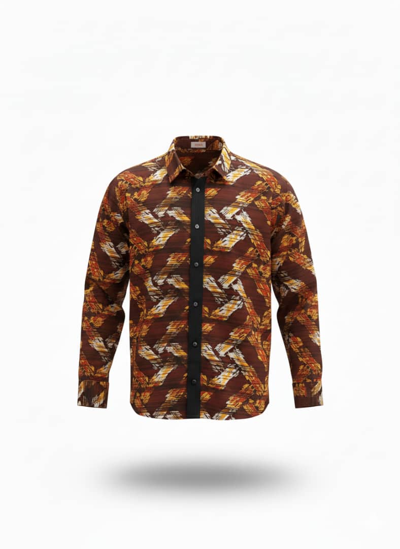 Men's Short or Long Sleeve Button-Up Casual African Shirts By Nia Nexus - Image 7