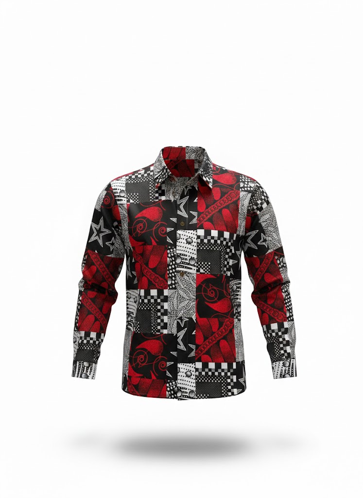 Men's Short or Long Sleeve Button-Up Casual African Shirts By Nia Nexus - Image 6