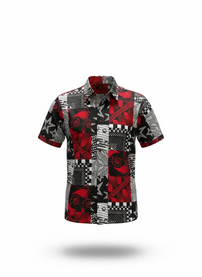 Men's Short or Long Sleeve Button-Up Casual African Shirts By Nia Nexus - Image 5
